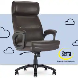 Serta - Serta® Comfort Big & Tall Executive Office Chair, Bonded Leather - Brown