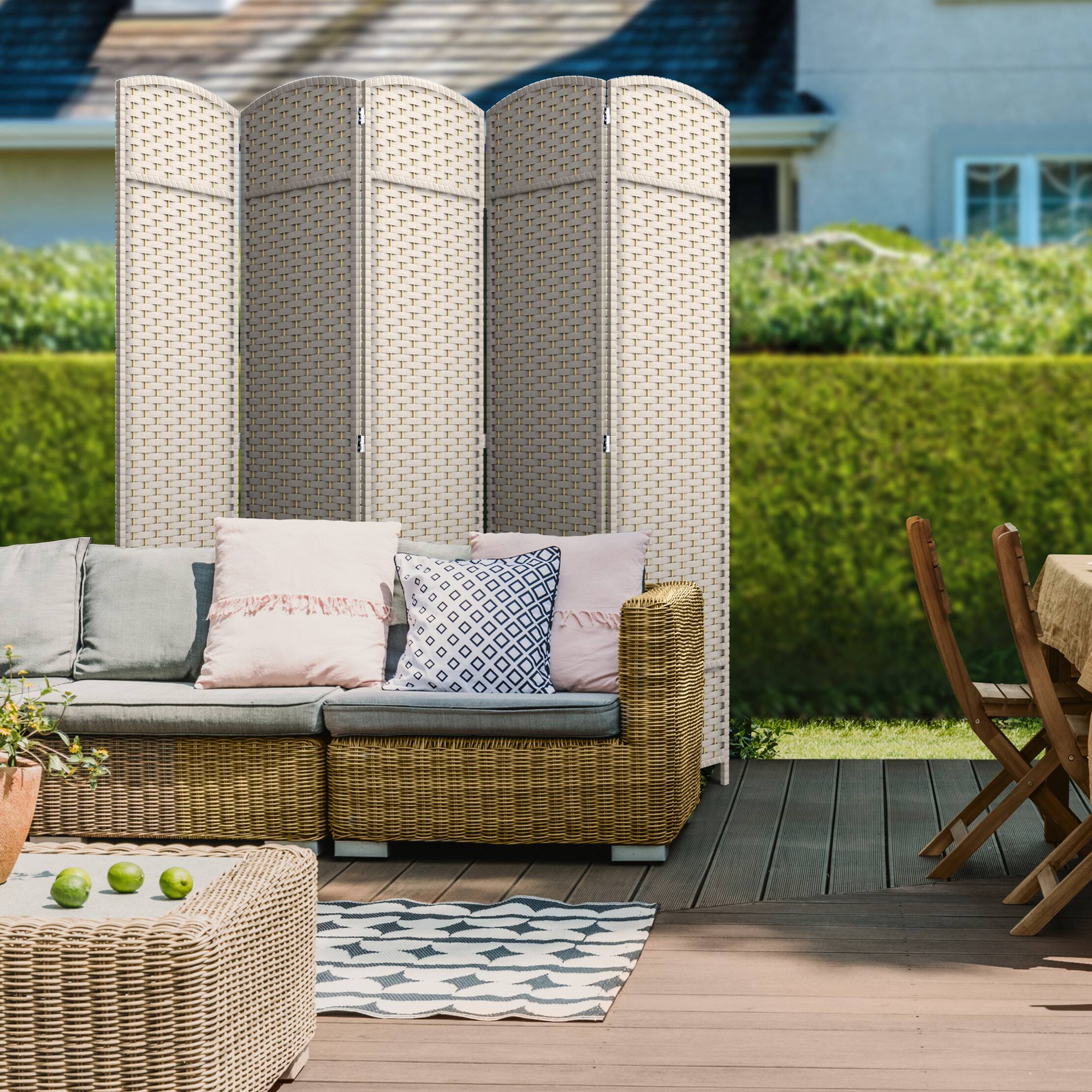 Alt View 4. Sorbus - Sorbus Extra Wide Double Hinged 5-Panels Partition Room Dividers, Beige - Beige.