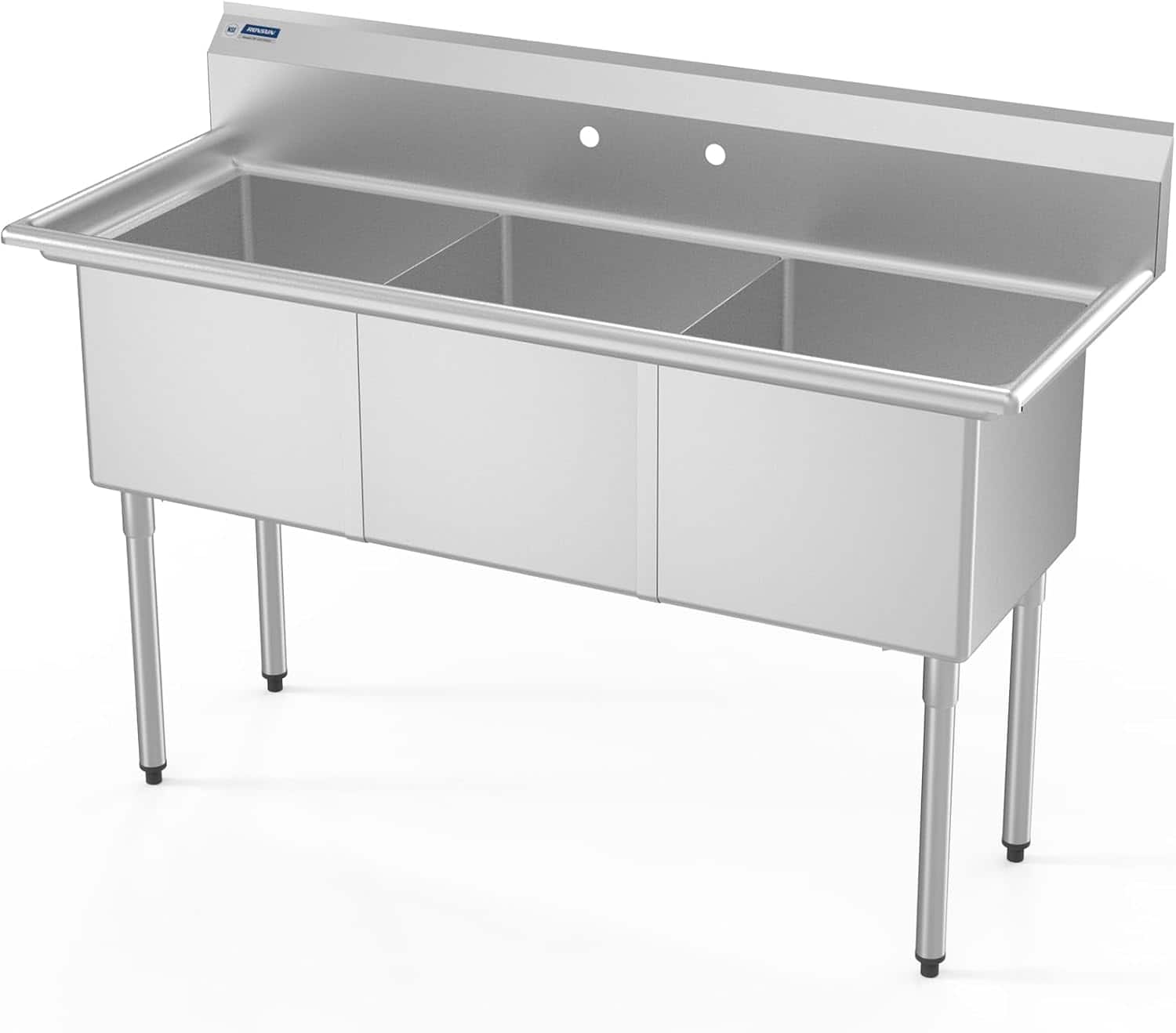 "Winado - 60""L x 24""W x 43.2""H Commercial Utility Sink Freestanding 3 Compartment Sink with R10 Rounded Corners for Restaurant Use - Silver" price history on PriceWatchPro