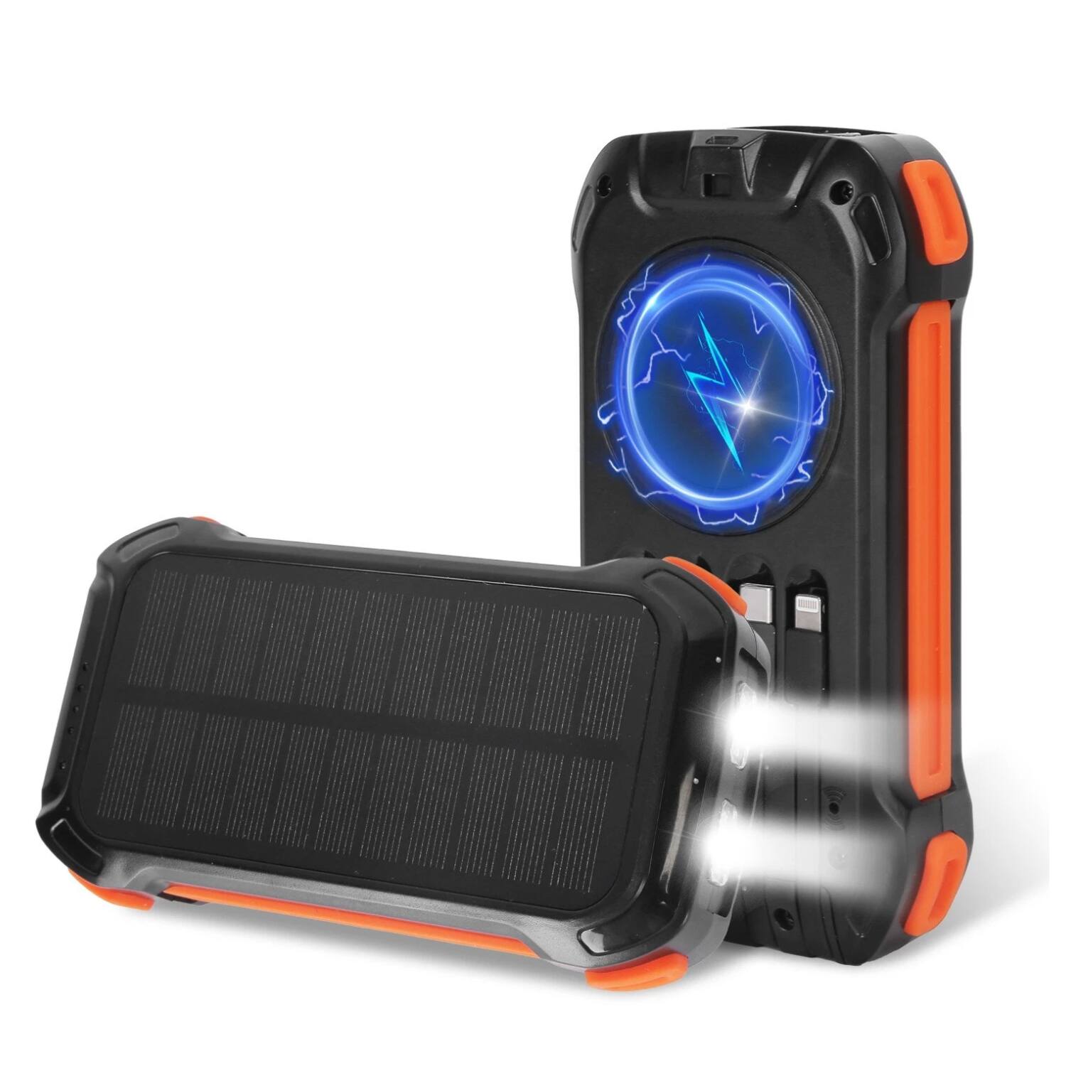 Left. Home Collection - 49800mAh Solar Power Bank Portable Charger Orange - Orange.