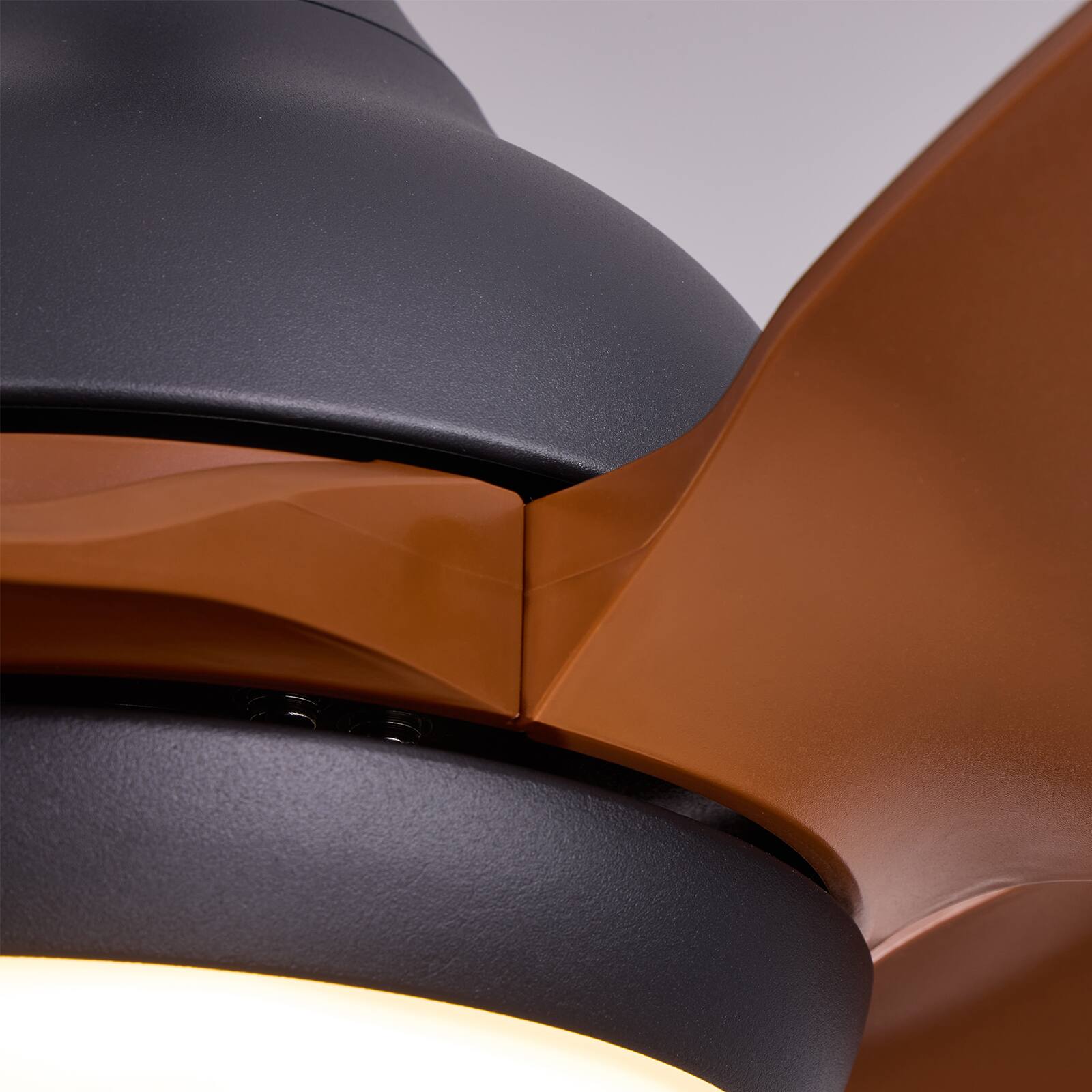Alt View 9. Siljoy - 52 in Wood Grain 5 Blade Ceiling Fan with Integrated LED Light Remote App Control for Bedroom Living Room - BROWN.