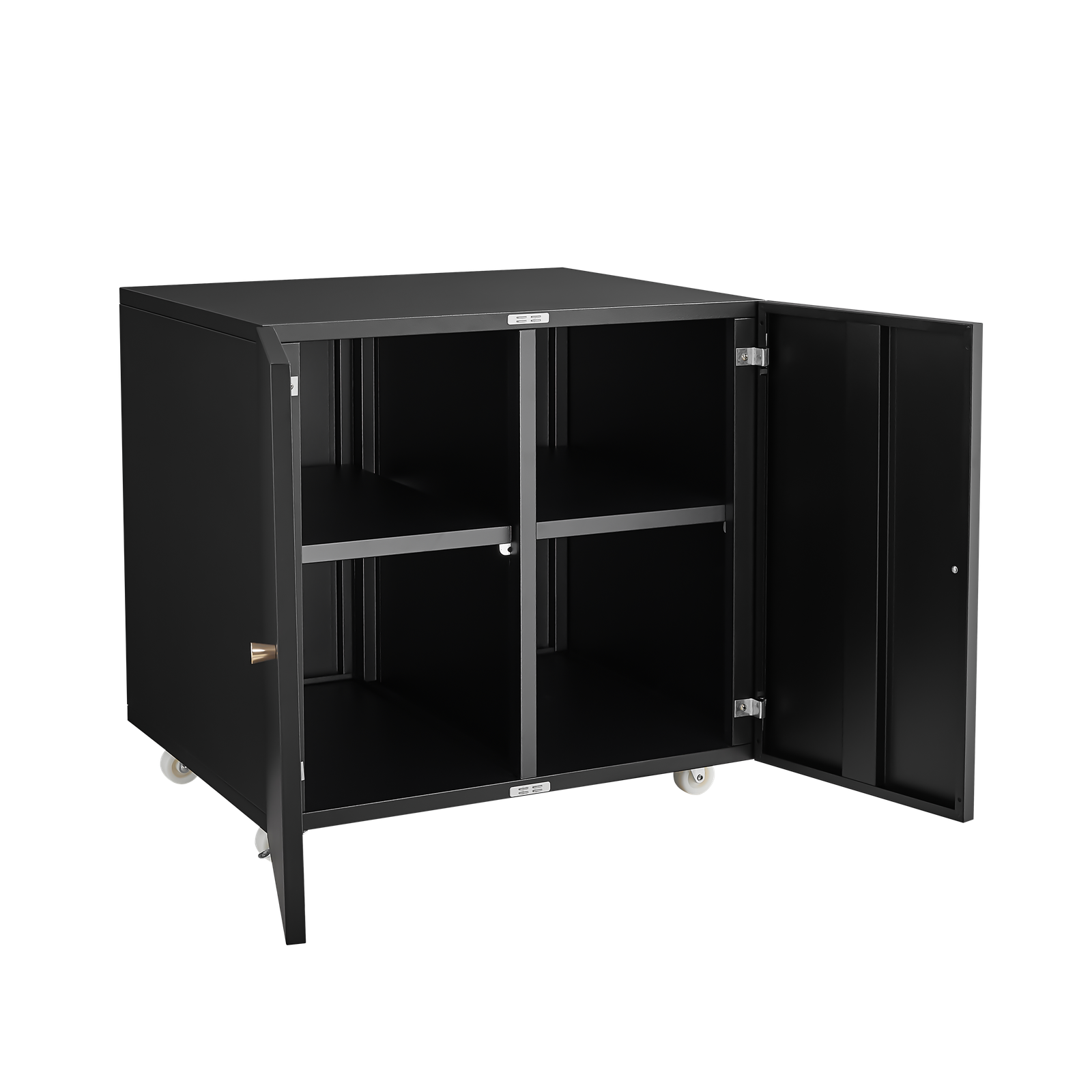 Alt View 7. Spaco - Steel Printer Stand with Locking Casters, Legal Size File Storage, Tool-Free Setup, Open Storage Shelf - Black.