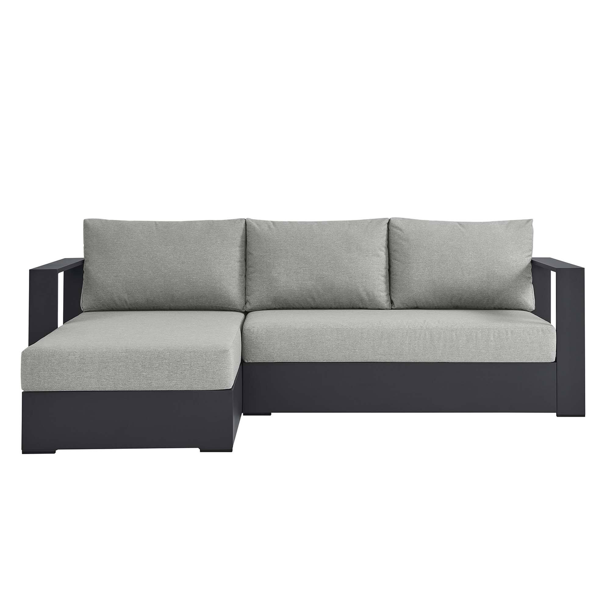 Alt View 1. Modway - Tahoe 2-Piece Outdoor Powder-Coated Aluminum Left-Facing Chaise Sectional Sofa Set - Gray Gray.