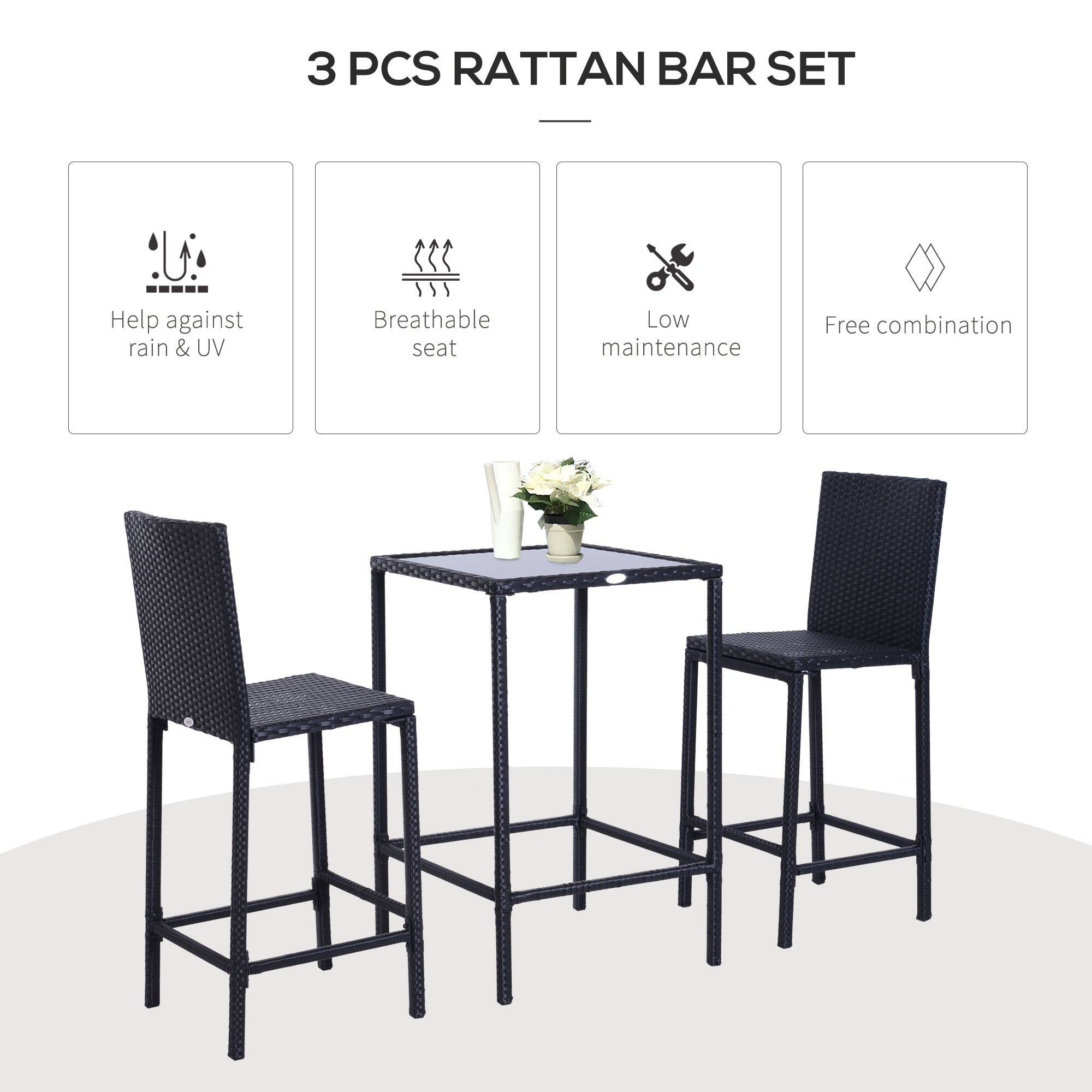 3 PCS RATTAN BAR SET

- Help against rain & UV
- Breathable seat
- Low maintenance
- Free combination