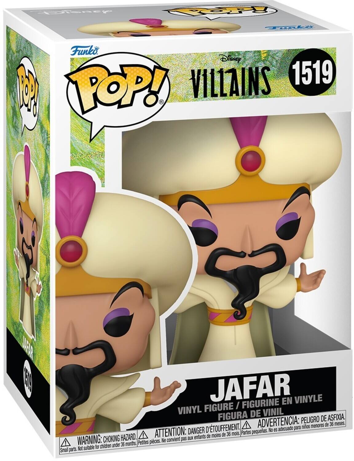 CSTenty OP Torky Funko DisNey VILLAINS 1519 I POP! H UEA 30 JAFAR EN VINYLE FIGURE / FIGURINE VINYL DE VINIL FIGURA PELIGRO DE ASFIXIA. 'TOUFFEMENT. ADVERTENCIA: para nios menores de 36 meses. DANGER pequerias. No es adecuado HAZARD. ATTENTION: aux enfants de moins de 36 mois. Partes WARNING: CHOKING Petites pieces. Ne convient pas for children under 36 months Snall parts. Not suitable