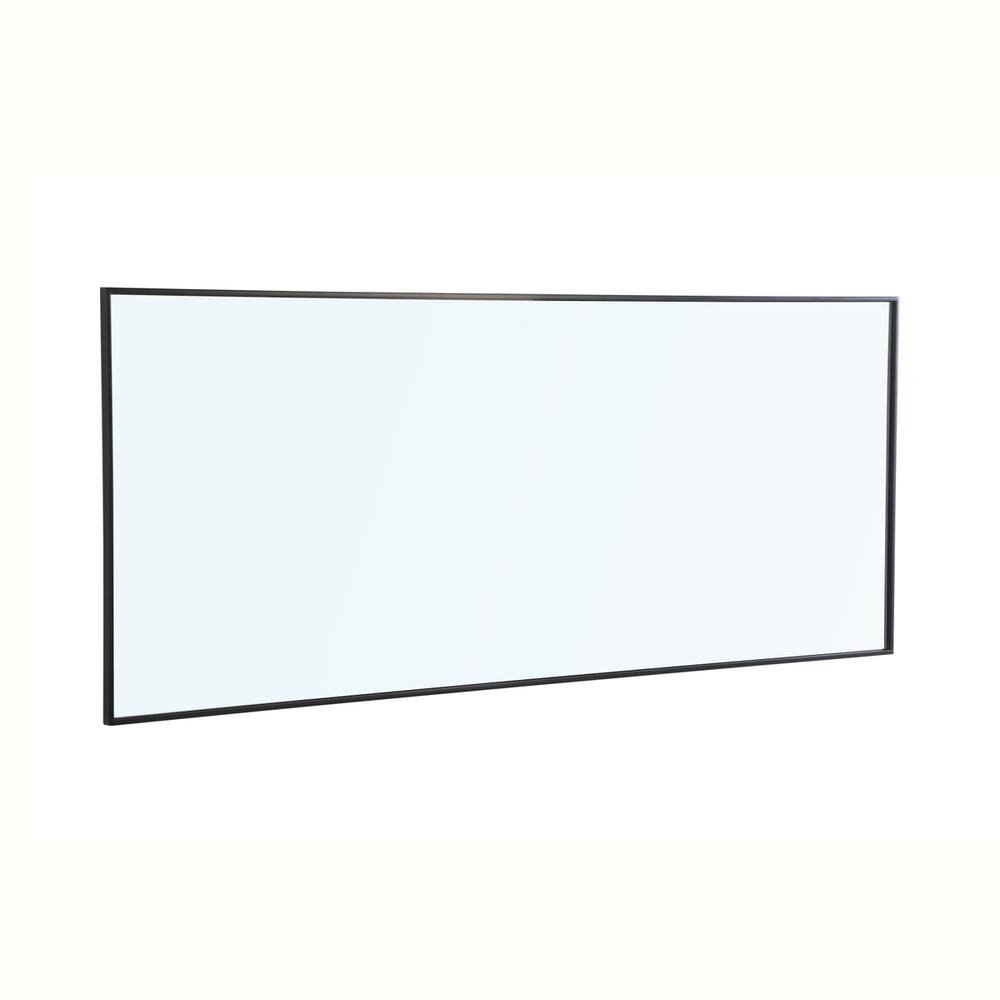 Back. Elegant Decor - Metal frame Rectangle Mirror 30 inch Black - Black.