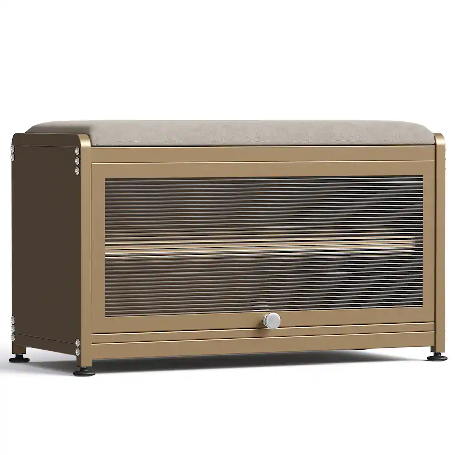 Malletson 3 Tier Shoe Storage Bench, Metal Shoe Rack with Removable ...