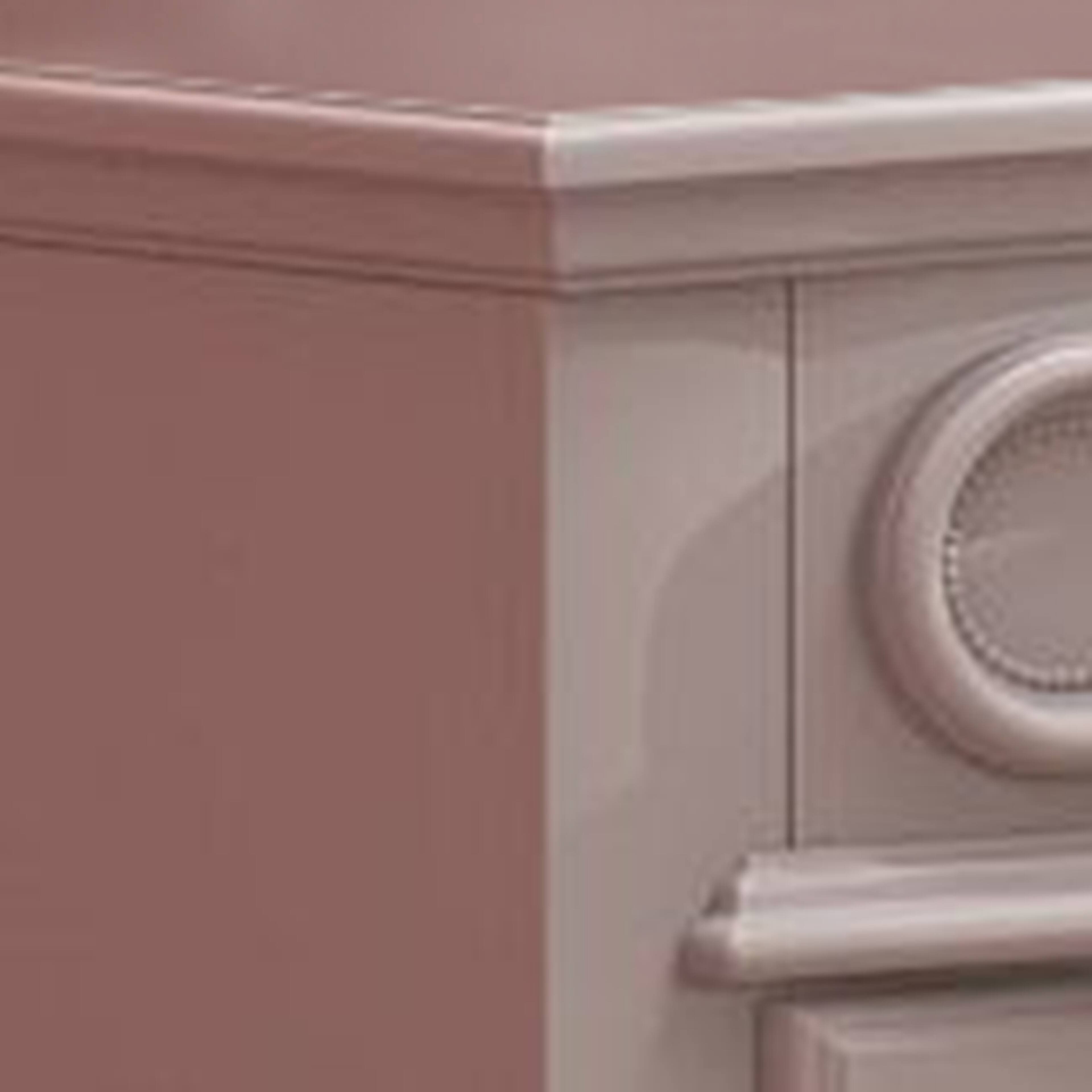 Alt View 2. Manhattan Lane - Auri 27 Inch Nightstand with 2 Drawer, Molded Trim Floral Motifs - White.