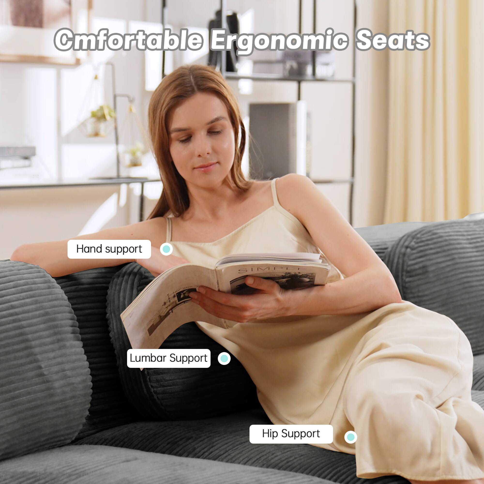 Comfortable Ergonomic Seats

- Hand support
- Lumbar Support
- Hip Support