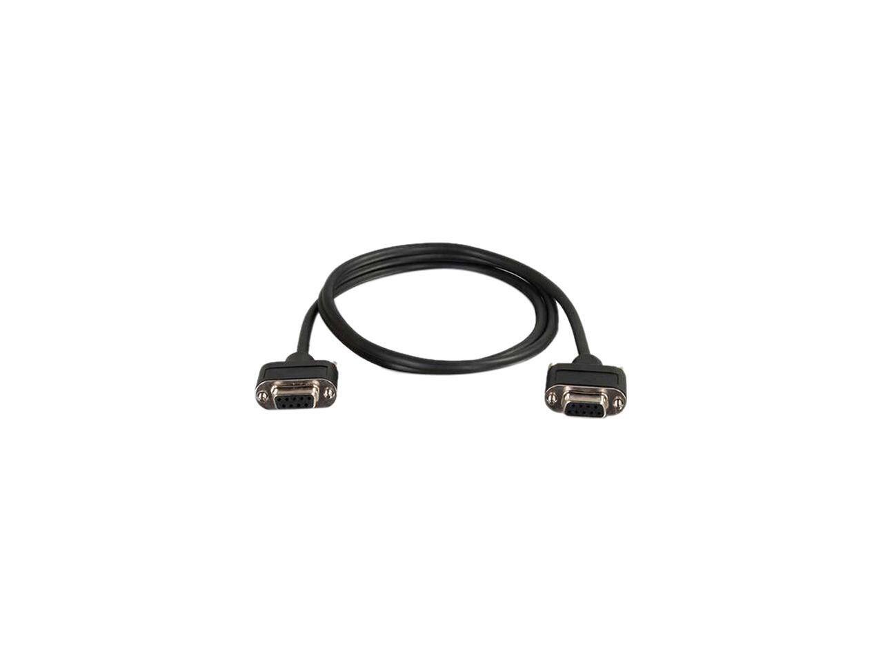 Alt View 3. Cables to Go - C2G 52180 RS232 DB9 Null Modem Cable, F/F, 35 Ft (Black).
