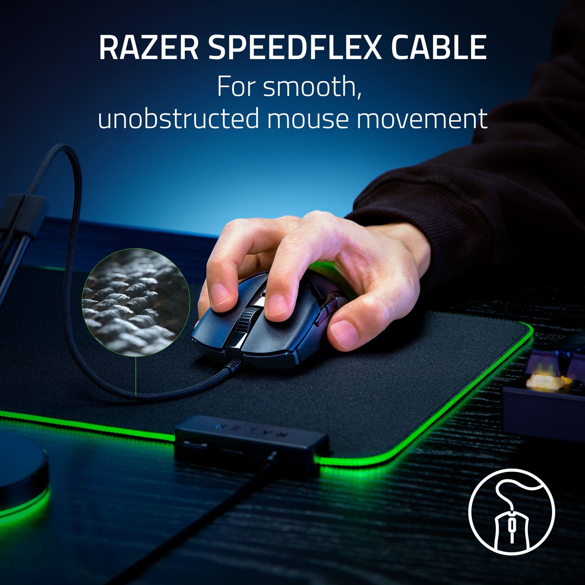 RAZER SPEEDFLEX CABLE For smooth, unobstructed mouse movement