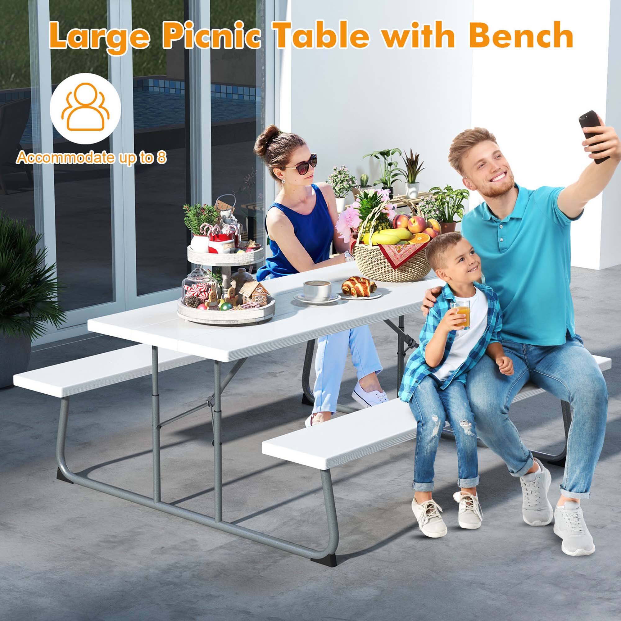 Large Picnic Table with Bench
Accommodate up to 8