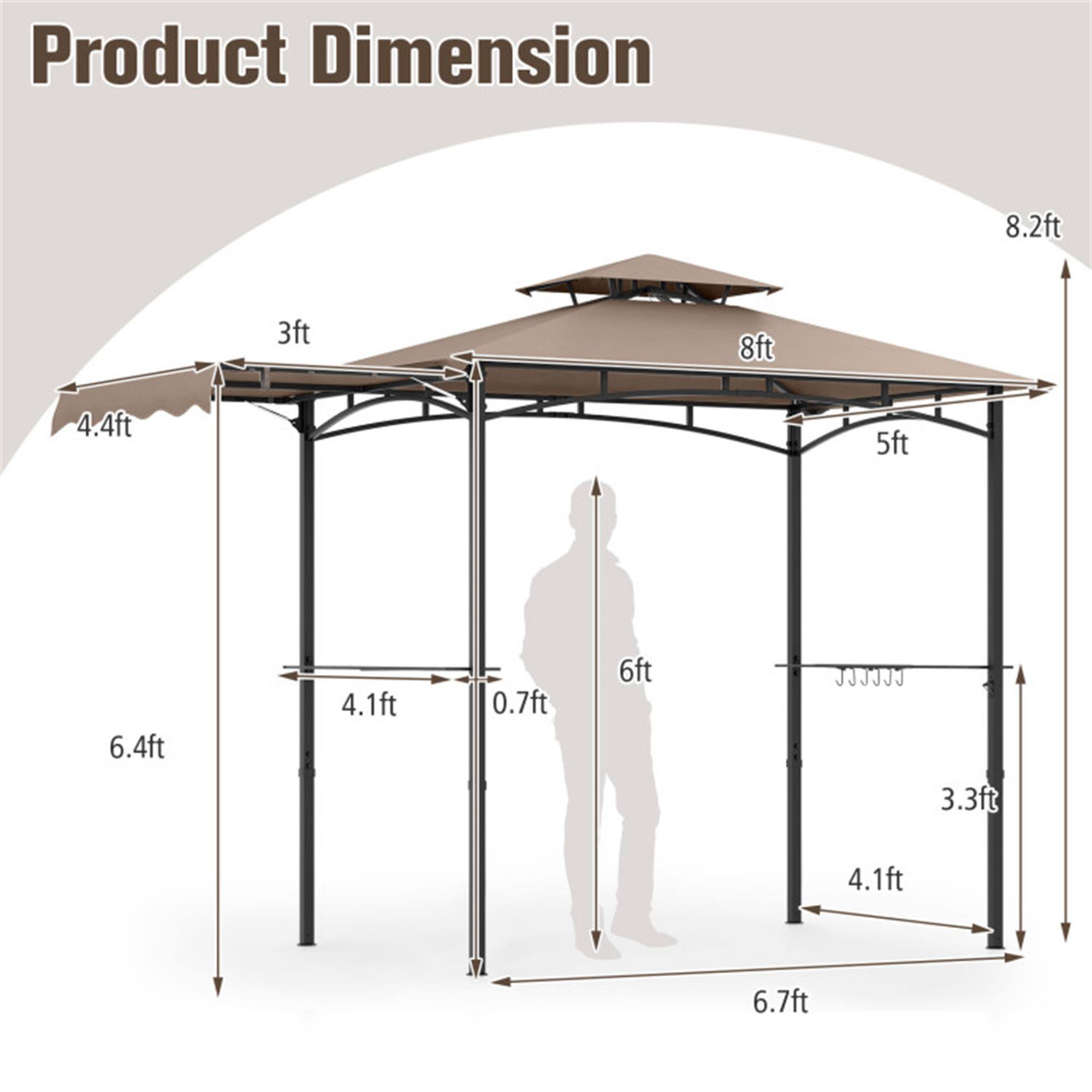 Product Dimension

- 8.2ft
- 8ft
- 6.7ft
- 6ft
- 5ft
- 4.4ft
- 4.1ft
- 3.3ft
- 3ft
- 0.7ft