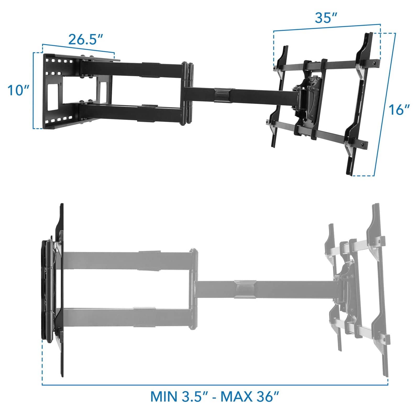 26.5"  
10"  
35"  
16"  
MIN 3.5"  
MAX 36"