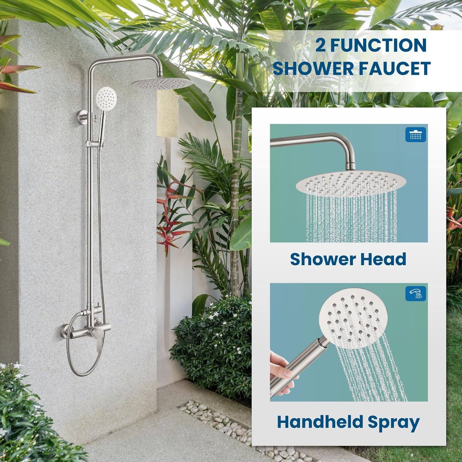 2 FUNCTION SHOWER FAUCET

- Shower Head
- Handheld Spray