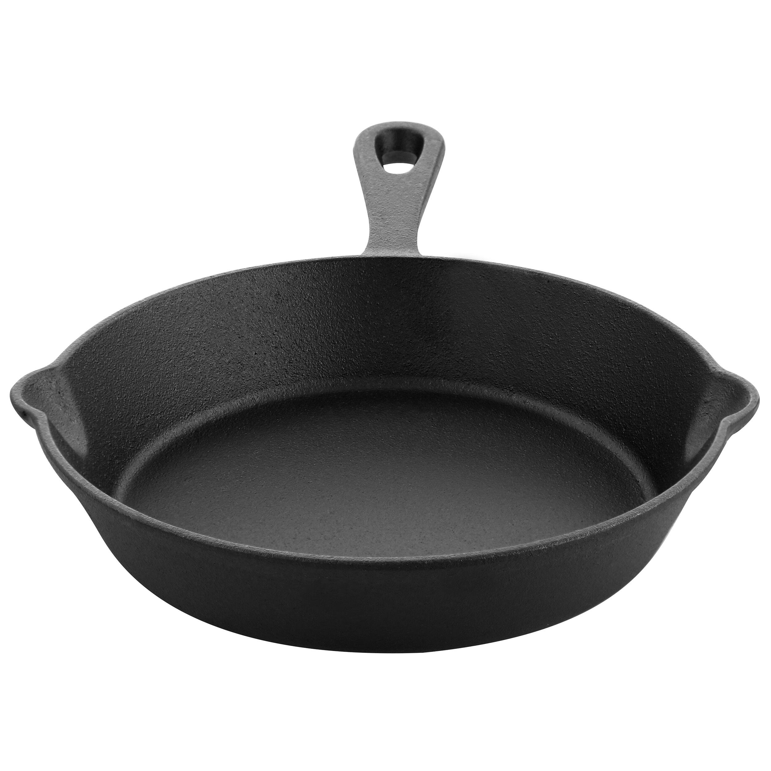Alt View 1. MegaChef - MegaChef 8 Inch Round Preseasoned Cast Iron Frying Pan in Black - Black.