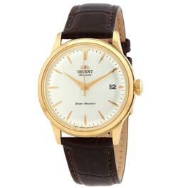 Orient - Classic Bambino 22 Jewels Automatic RA-AC0M01S10B RA-AC0M01S30B Mens Watch White Dial Leather Strap 30M - Brown, White