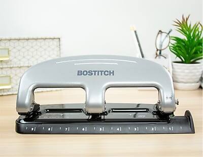 Alt View 6. Bostitch - EZ Squeeze 3-Hole Punch, 20-Sheet Capacity, Silver/Black  - EZ Squeeze.