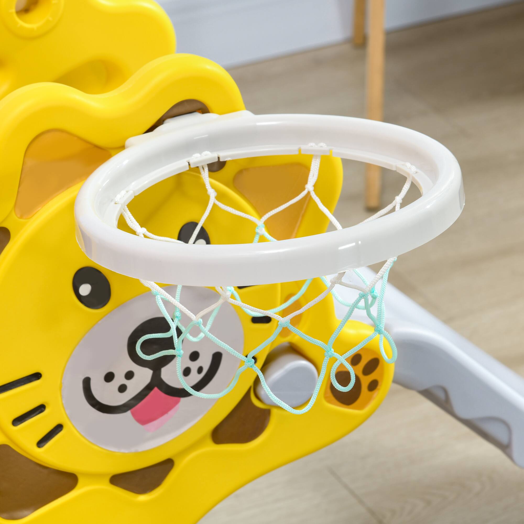 Alt View 4. Qaba - 3-in-1 Indoor Slide, w/ Basketball Hoop & Climber, 18-36mths.
