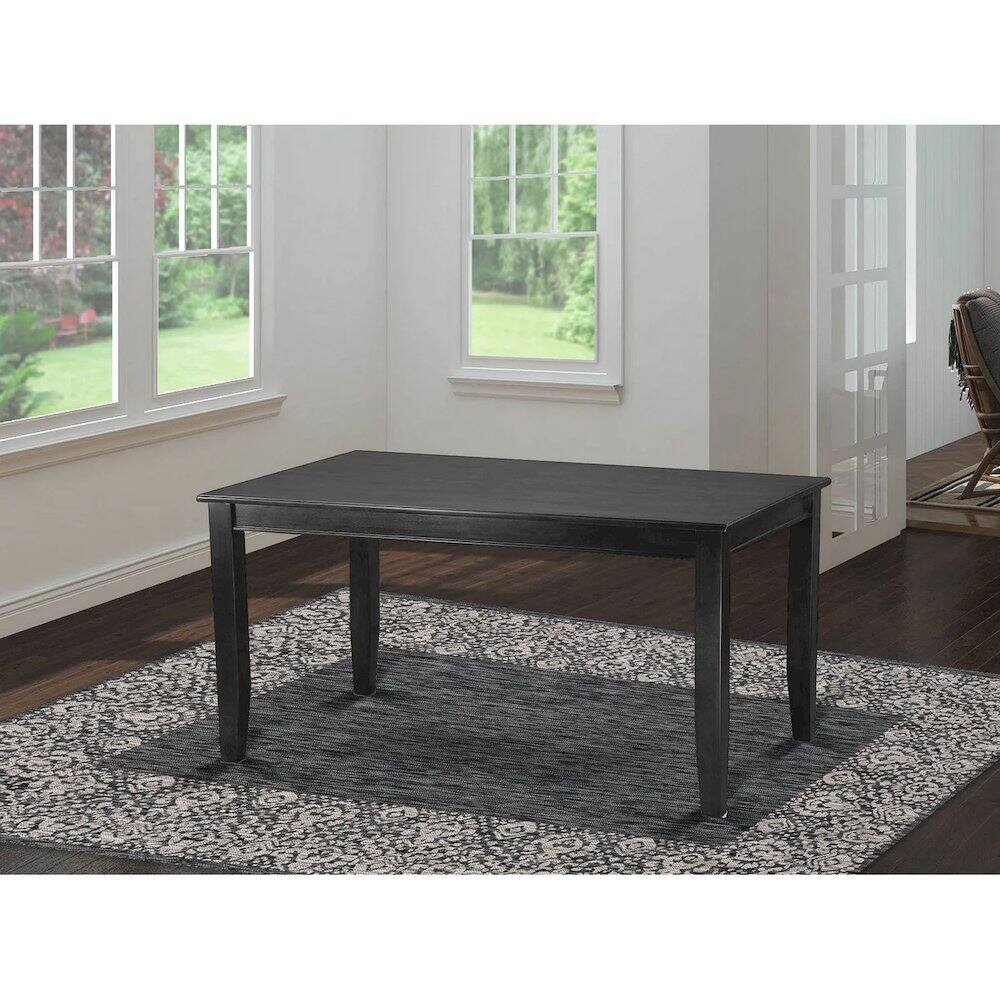 Left. East West Furniture - Dudley Rectangular Dining Table 36"x60" in Black Finish - Black.