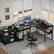 Angle. Aheaplus - Reversible Corner Desk with Power Outlets & USB Ports, Storage Shelves for Gaming & Home Office, Easy Assembly - Black.