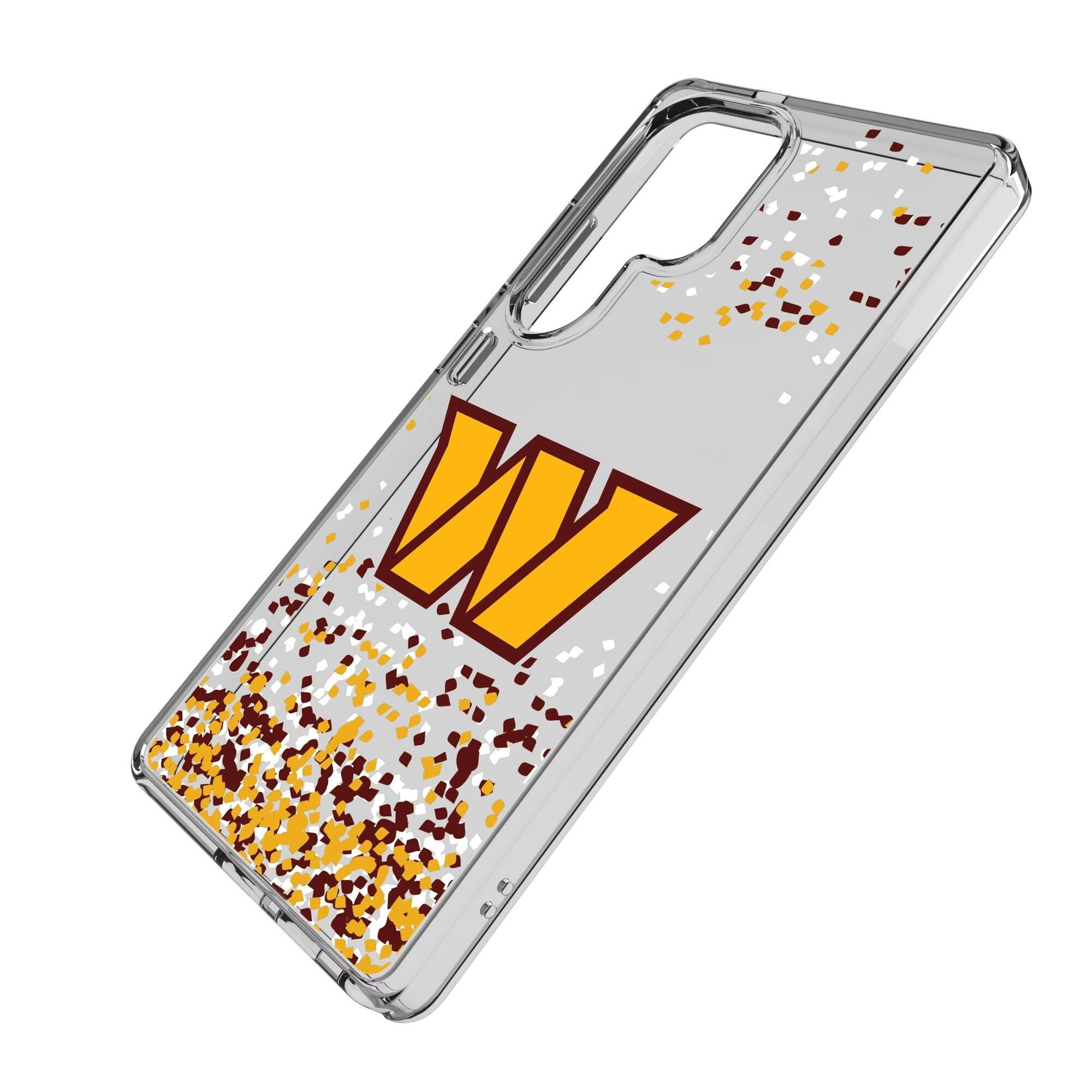 Alt View 1. Keyscaper - Washington Commanders Galaxy Clear Case with Confetti Design - S22 - Multicolor.