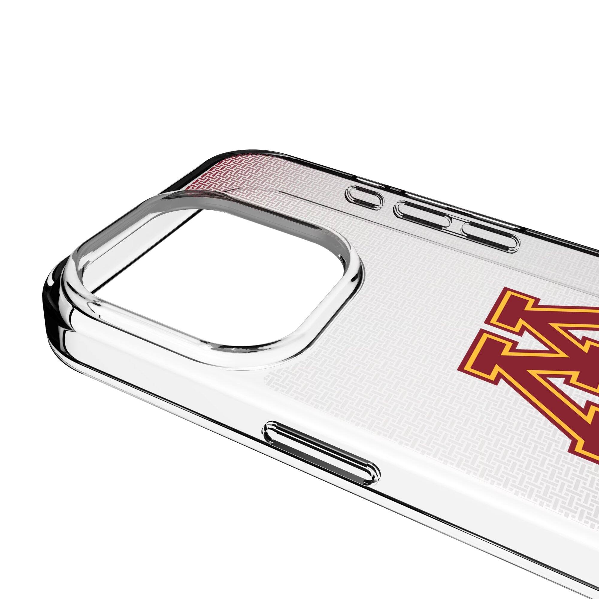 Alt View 2. Keyscaper - Minnesota Golden Gophers Linen Logo iPhone Clear Case - 15 - Multicolor.