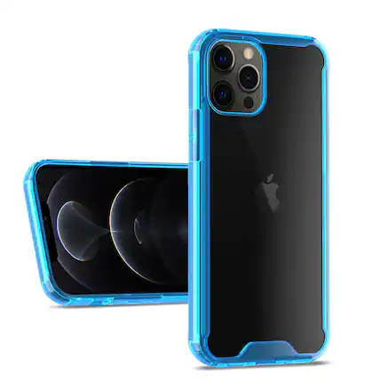 Front. Reiko - Iphone 12/ Iphone 12 Pro Bumper Case In Blue - Blue.