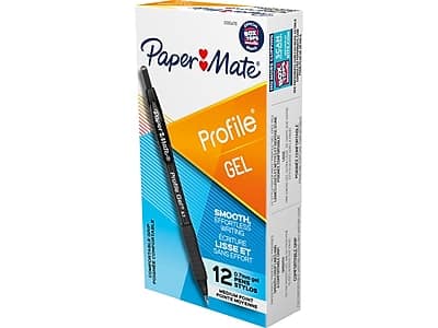 Paper Mate - Profile Retractable Gel Pen, Medium Point, 0.7mm, Black Ink, Dozen (2095476) price history on PriceWatchPro