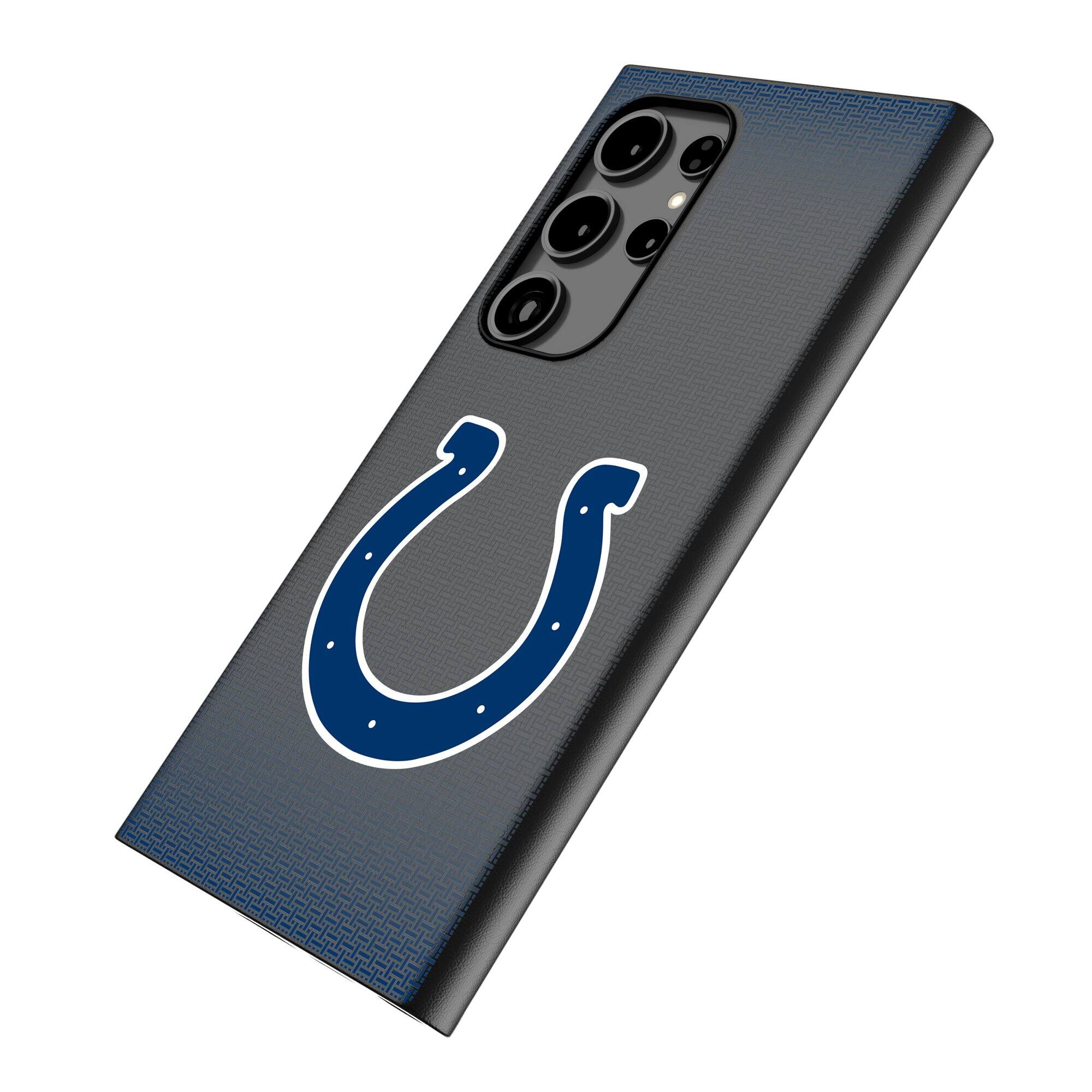 Alt View 1. Keyscaper - Indianapolis Colts Linen Galaxy Magnetic Bump Case - S24 Ultra - Black.