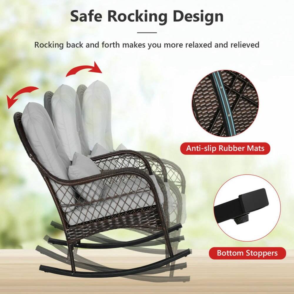 Safe Rocking Design  
Rocking back and forth makes you more relaxed and relieved  

Anti-slip Rubber Mats  
Bottom Stoppers