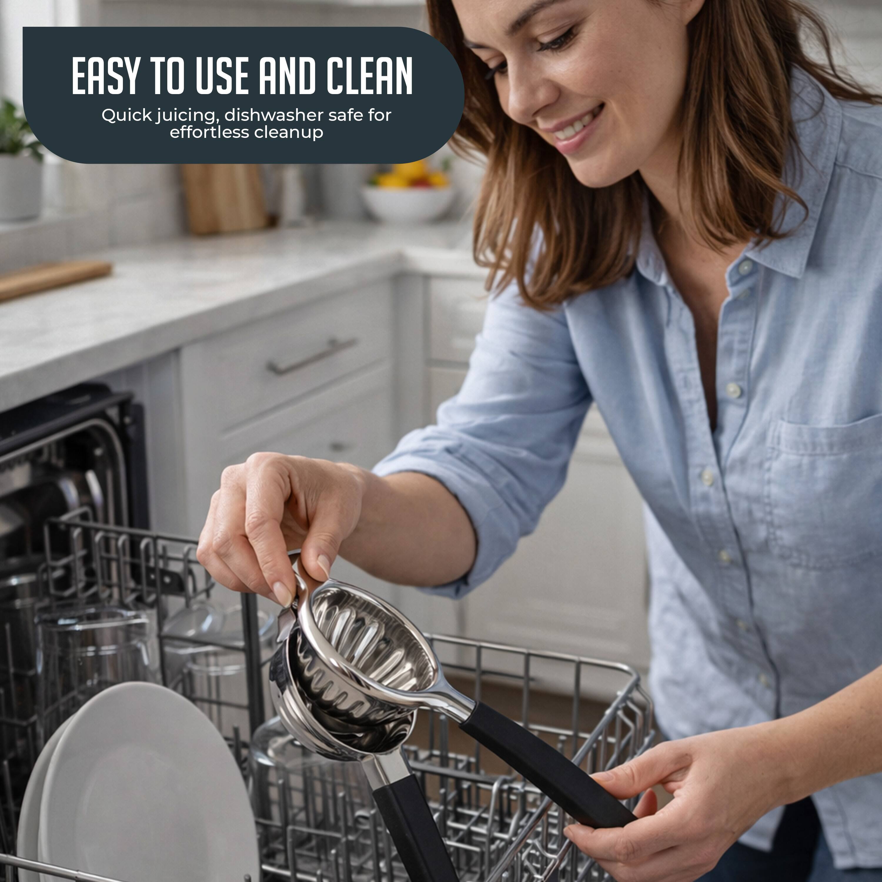 EASY TO USE AND CLEAN  
Quick juicing, dishwasher safe for effortless cleanup
