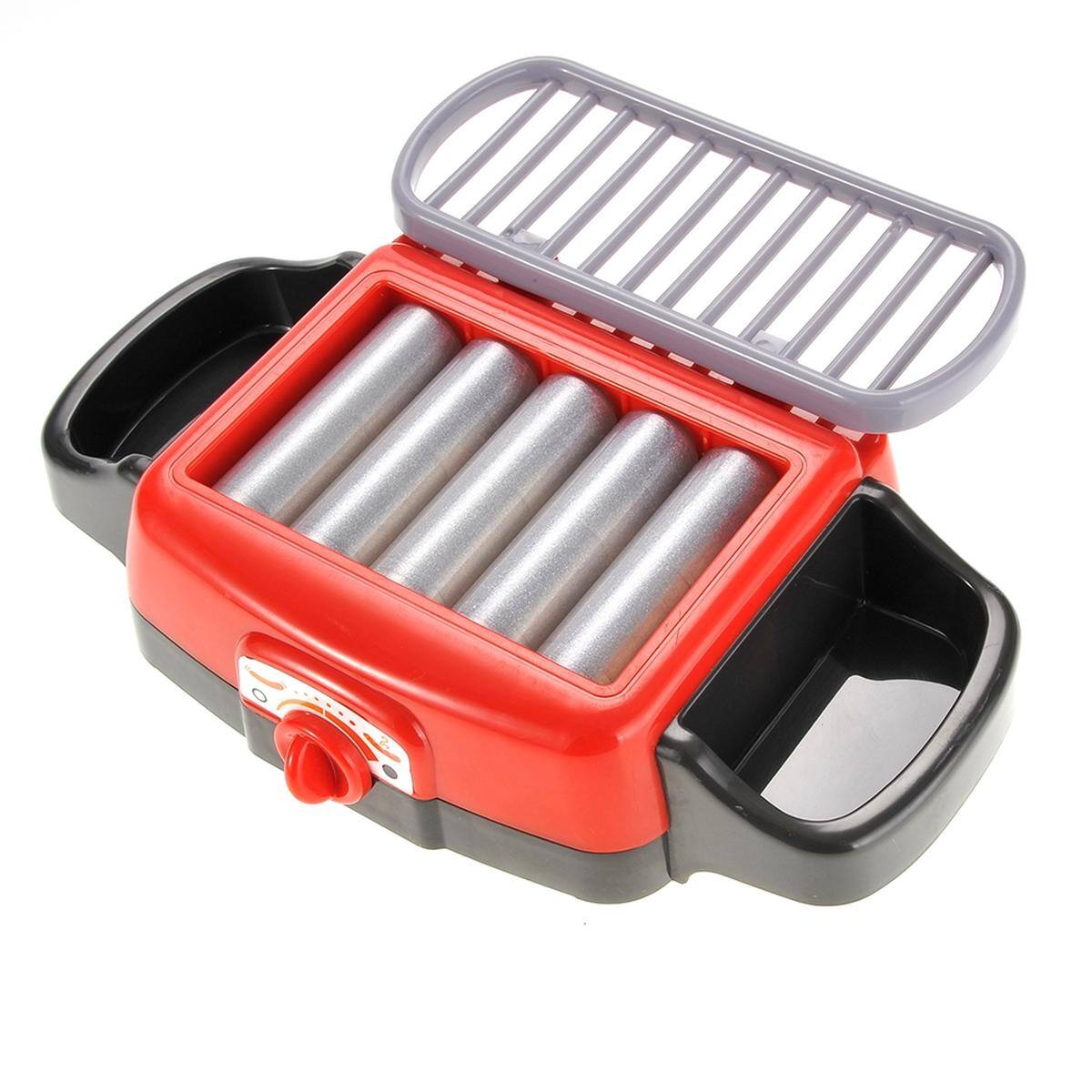 Angle. JuzToys - Pretend Grill Hot Dog Roller Toy – Pretend Play Kitchen Food Playset Toys for Kids – Red/Black - Multi.
