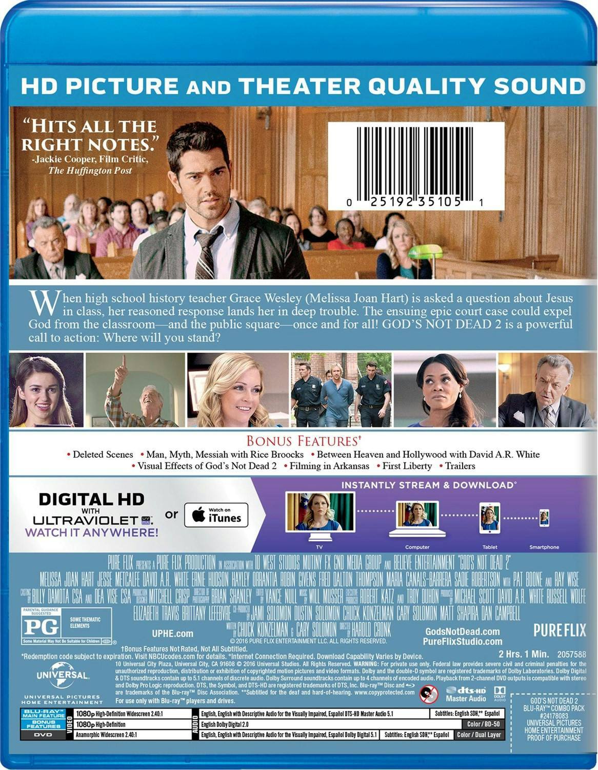 Back. God's Not Dead 2 (DVD + Digital) [Blu-ray].