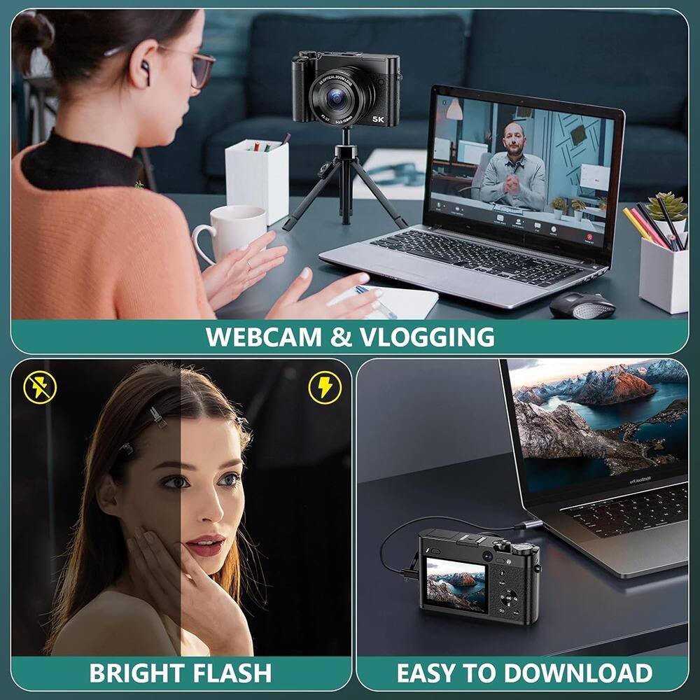 - Webcam & Vlogging
- Bright Flash
- Easy to Download