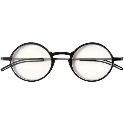 Front. ThinOptics - ThinOptics Manhattan Blue Light Blocker Glasses with Milano Case - +2.00 - Black - Black/Black.