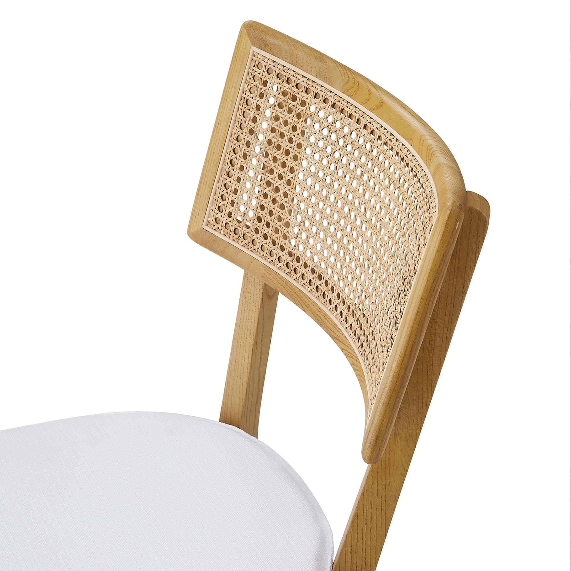 Alt View 4. Modway - Caledonia Fabric Upholstered Wood Dining Chair Set of 2 by Modway - White.