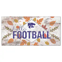 Fan Creations - Kansas State Wildcats 6'' x 12'' Hello Football Wall Art - White