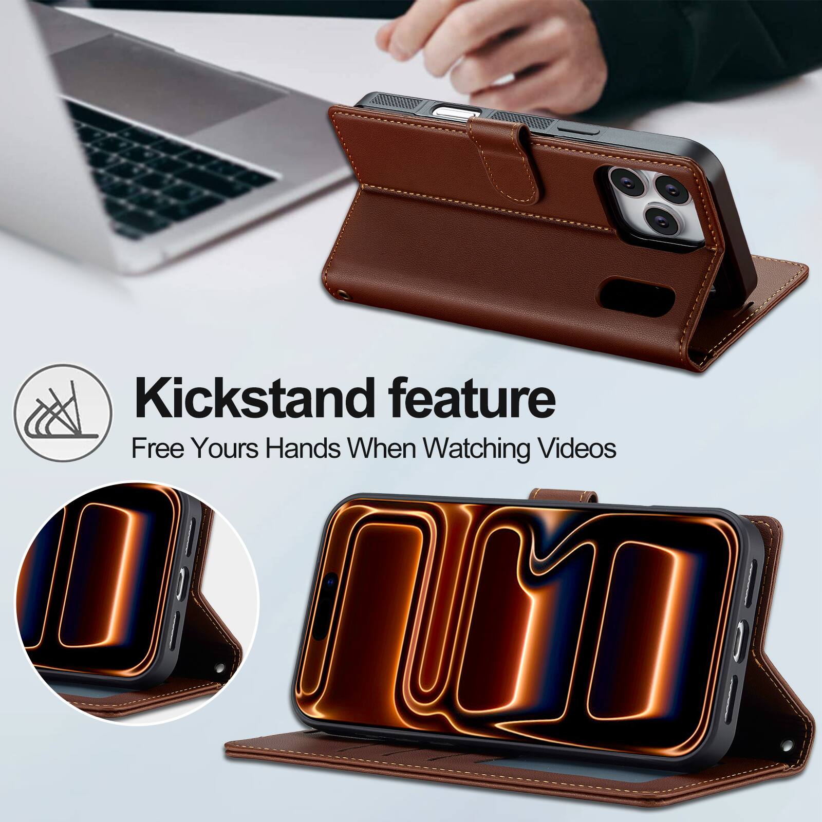 Kickstand feature  
Free Yours Hands When Watching Videos