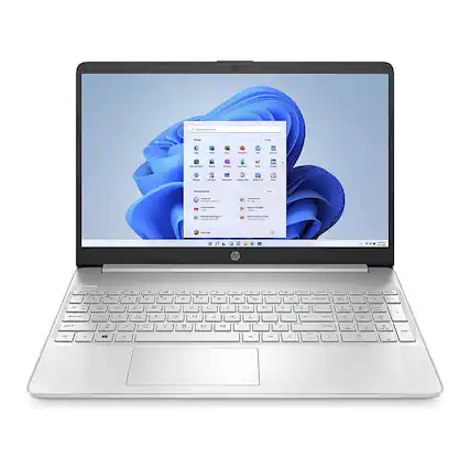 Front. HP - HP 15.6" FHD Laptop,AMD Ryzen 3 3250U,8GB RAM,256GB SSD,AMD Radeon Graphics,Win 11 Pro,Silver - Silver.