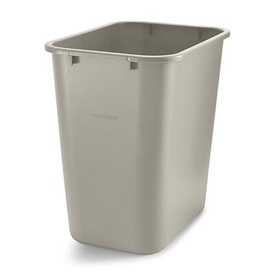 Front. Coastwide Professional - Coastwide Professional Plastic Trash Can, 7 Gallon, Beige (CW56430) - Beige.