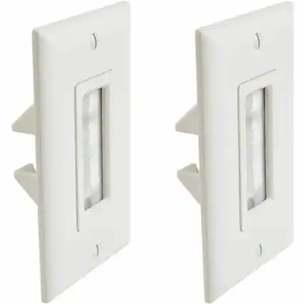 Front. Sanus - Sanus In-Wall Cable Management Kit - 2 Brush Wall Plates - White - Wall Plate - White.