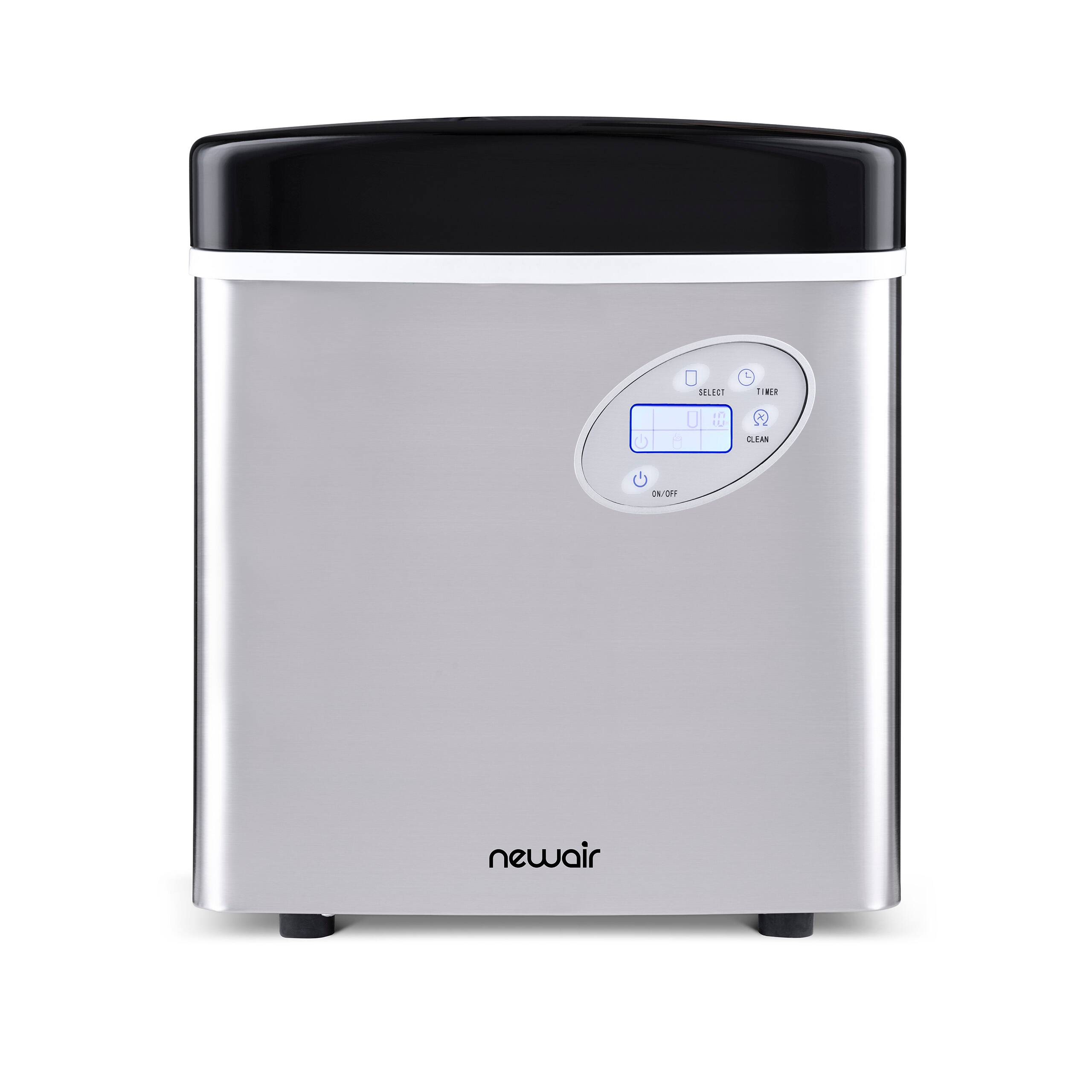 Angle. NewAir - 50-lb Portable Ice Maker - Stainless Steel.