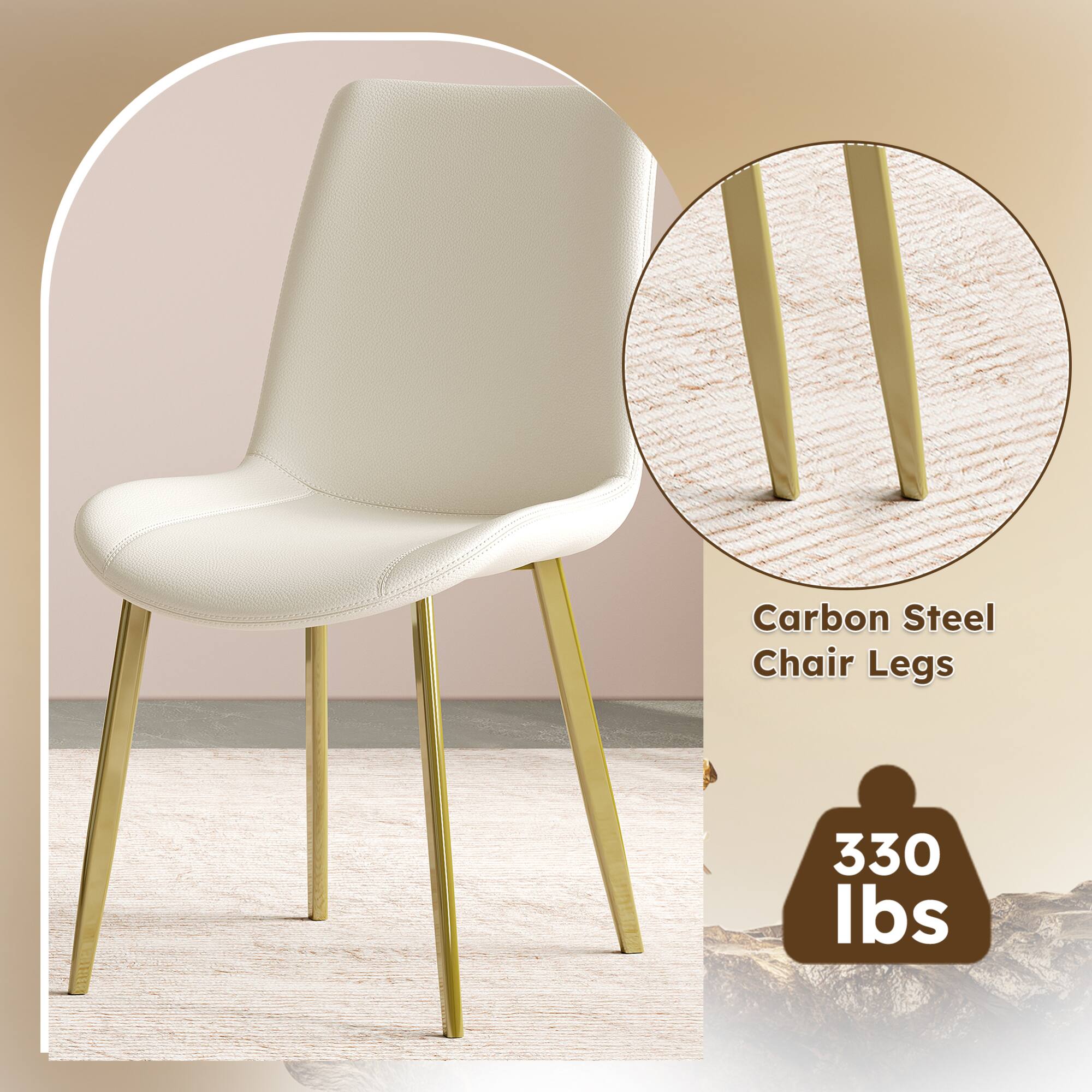 Carbon Steel Chair Legs  
330 lbs