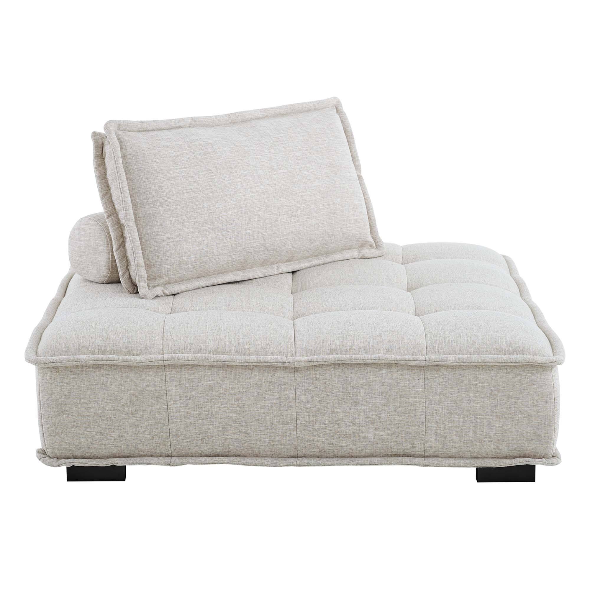 Alt View 2. Modway - Saunter Tufted Fabric Armless Chair by Modway - Beige.