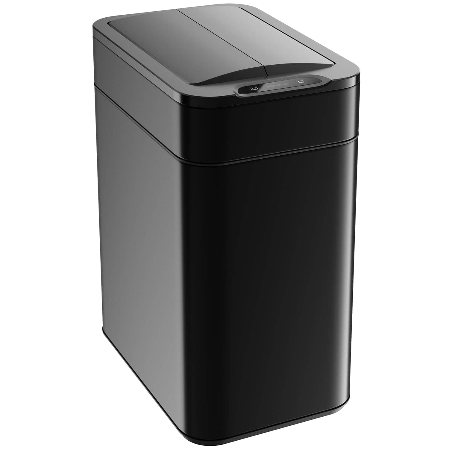 Front. hOmeLabs - 13 Gallon Kitchen Trash Can - Retractable Automatic Sensor Butterfly Lid, Battery-Operated with Batteries Included - Matte Black.