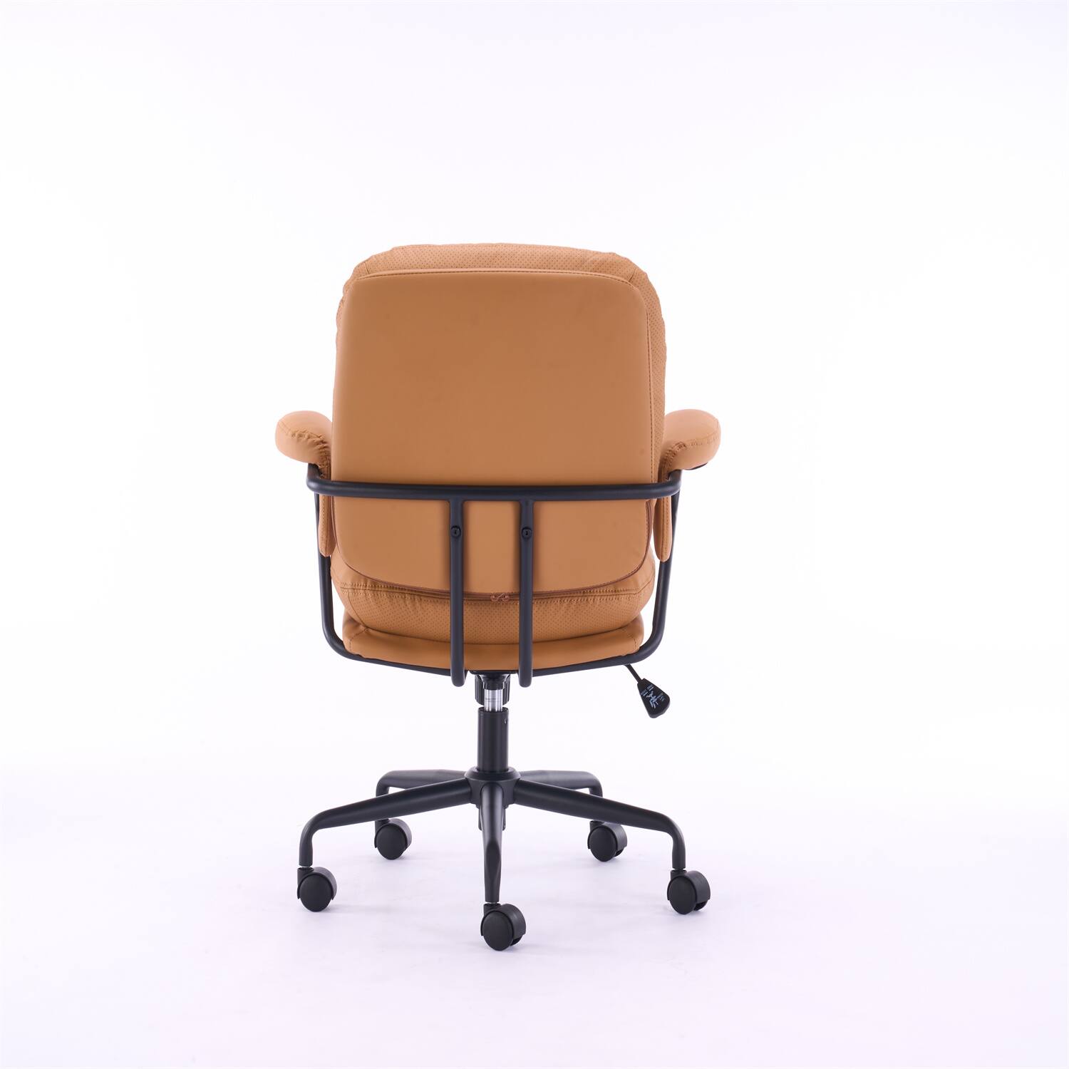 Alt View 6. Forest'nSky - Camel Ergonomic White Leather Office Chair, Reclining Backrest with Adjustable Height & 360° Swivel, Easy Assembly - Camel.