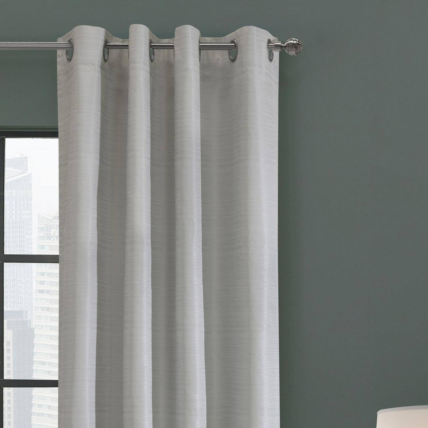 Angle. Commonwealth Home Fashions - Thermaplus Solstice Room Darkening Grommet Curtain - 52x84" Oyster - Oyster.