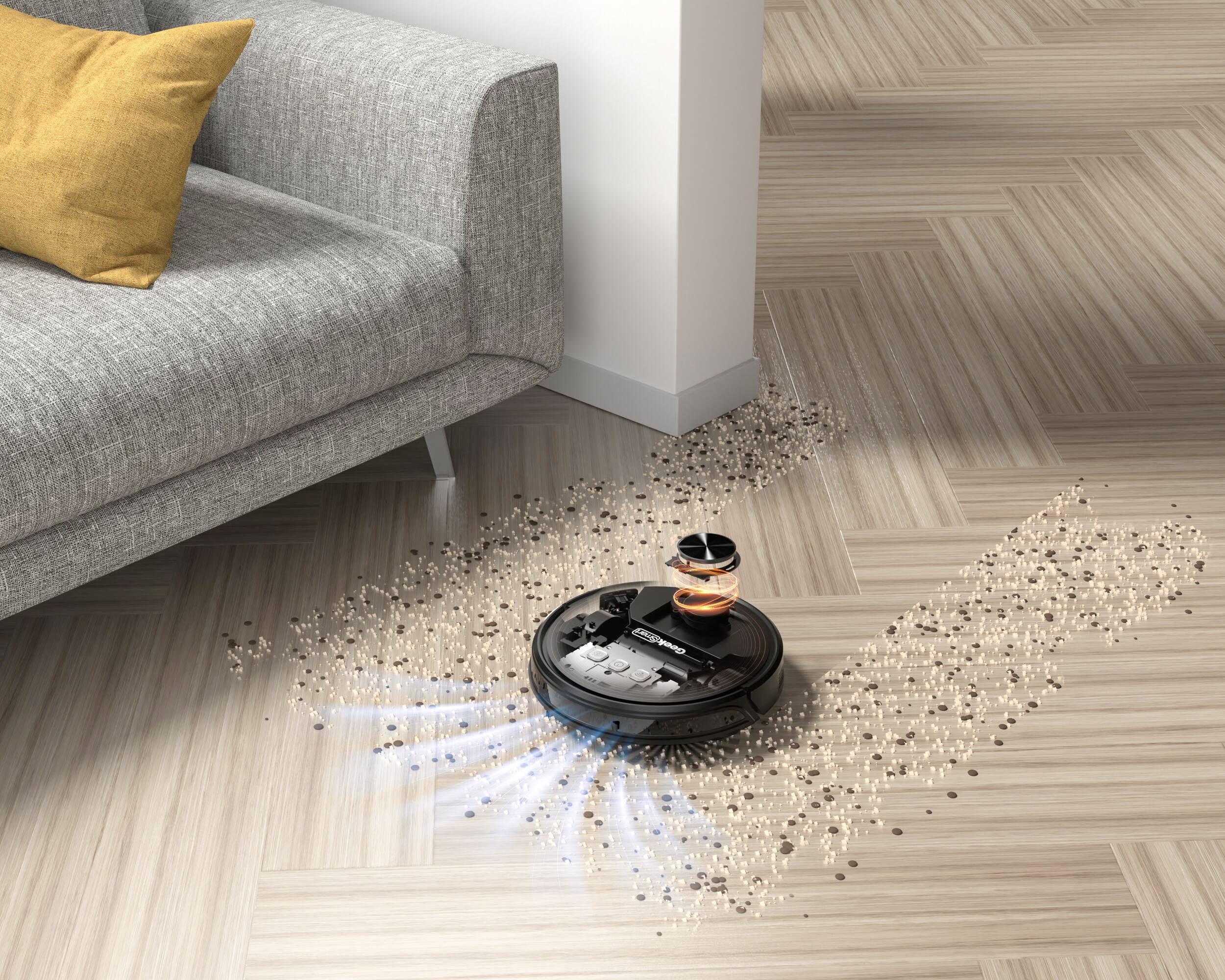 Alt View 6. HOMLUX - Smart L8 Robot Vacuum Cleaner and Mop, LDS Navigation, Wi-Fi Connected APP, Selective Room Cleaning,MAX 2700 PA Suction - Black Brown.