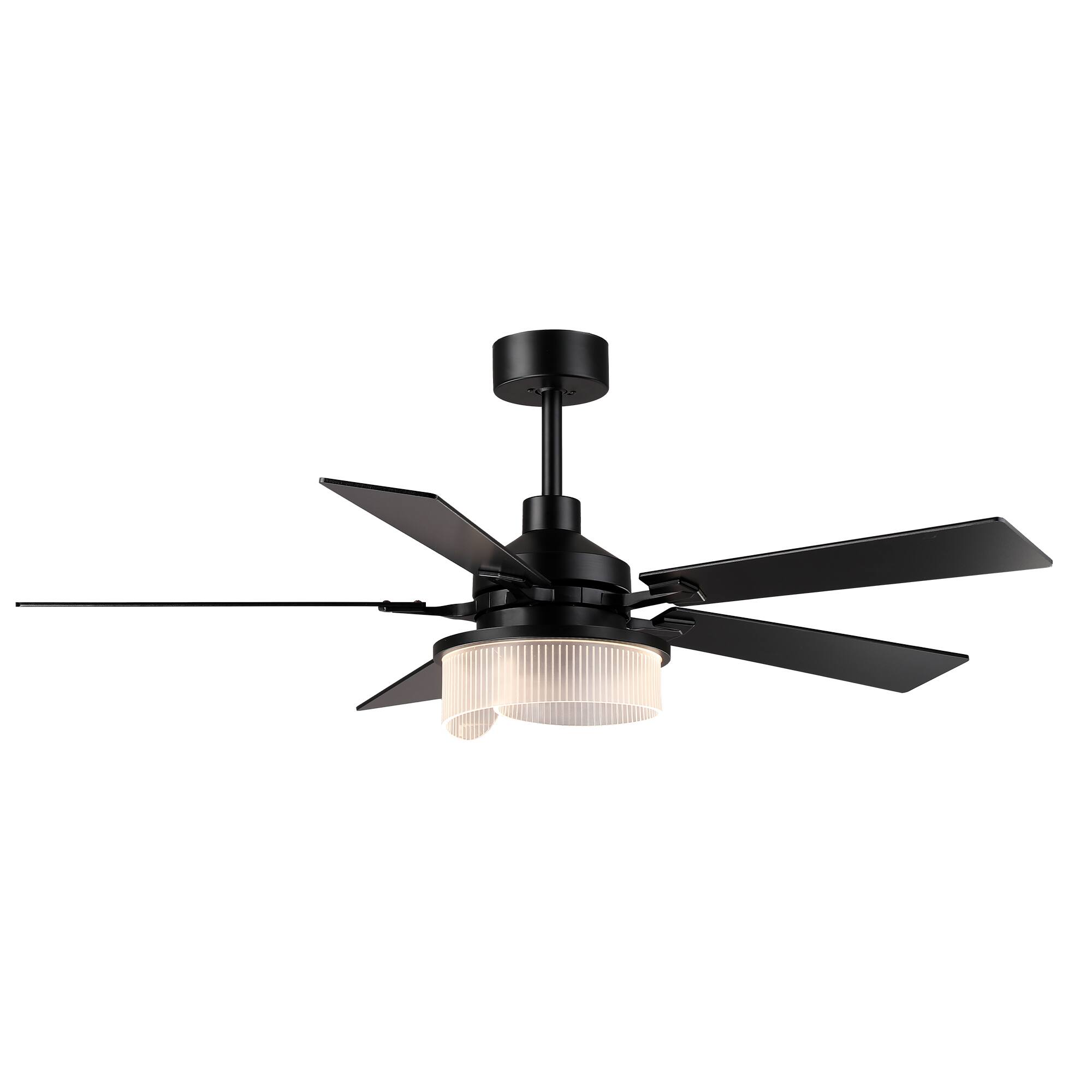 Alt View 7. Parrot Uncle - 52-inch Modern Matte Black Stepless Dimming 3CCT Integrated LED Ceiling Fan with Reversible Blades - Black.